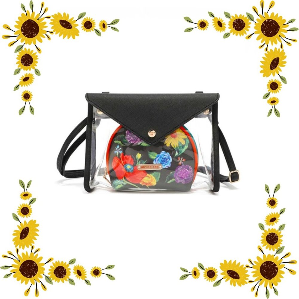 Floral 2 Piece Cosmetic Pouch Crossbody